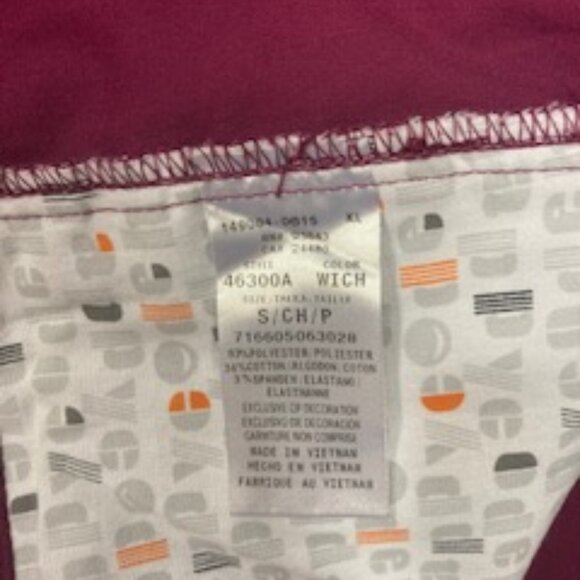 Code Happy Womens Scrub Jacket Size Small Long Sleeve Snaps Pockets Plum Purple - Picture 7 of 8